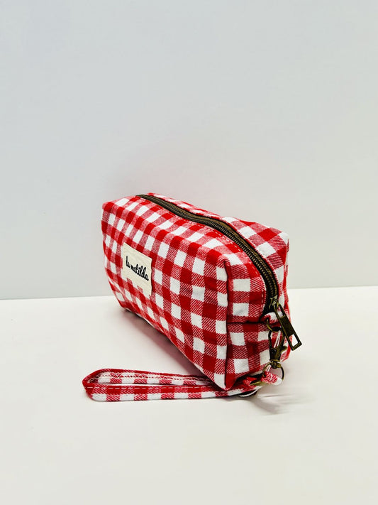 Neceser Rectangular Gingham Rojo