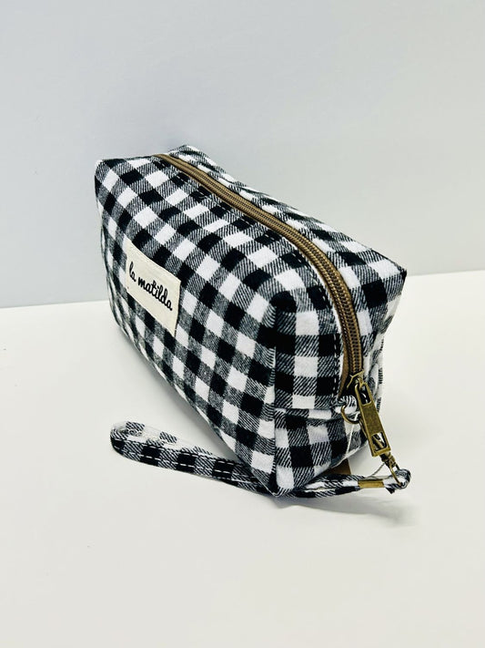 Neceser Rectangular Gingham Negro