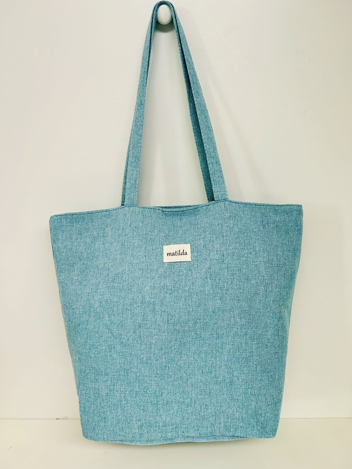 Bolsa Tote Bag Grande Unicolor Celeste