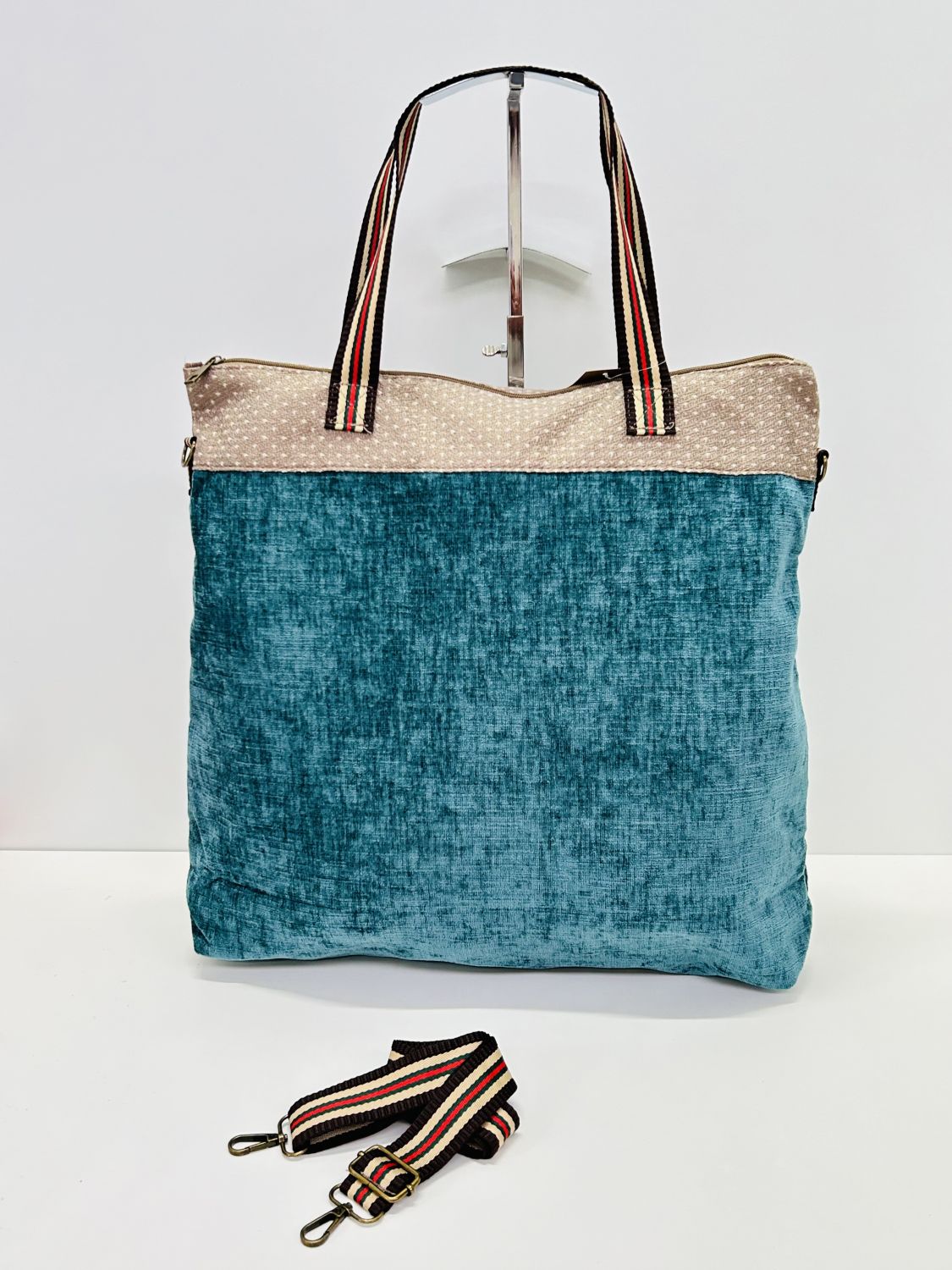 Bolsa de Viaje Grande Terciopelo Verde