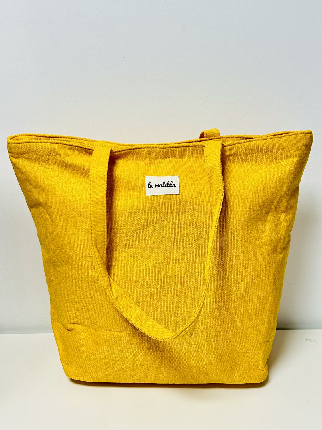 Bolsa Tote Bag Grande Unicolor Amarillo