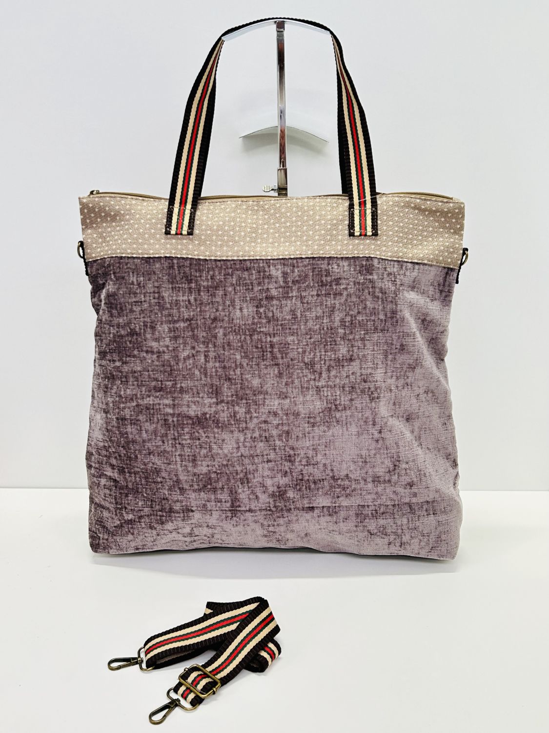 Bolsa de Viaje Grande Terciopelo Berenjena