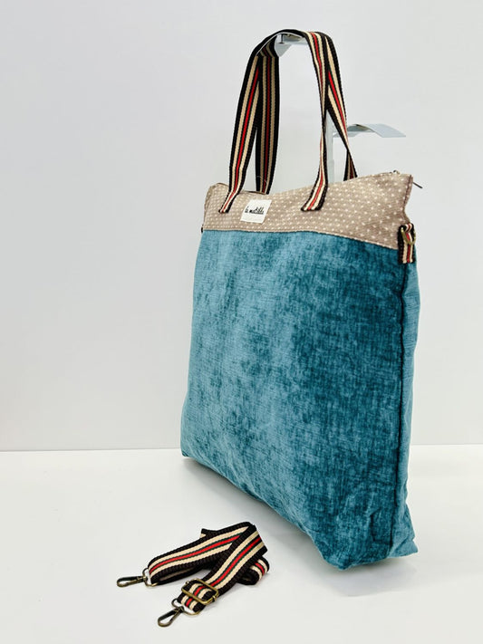 Bolsa de Viaje Grande Terciopelo Verde