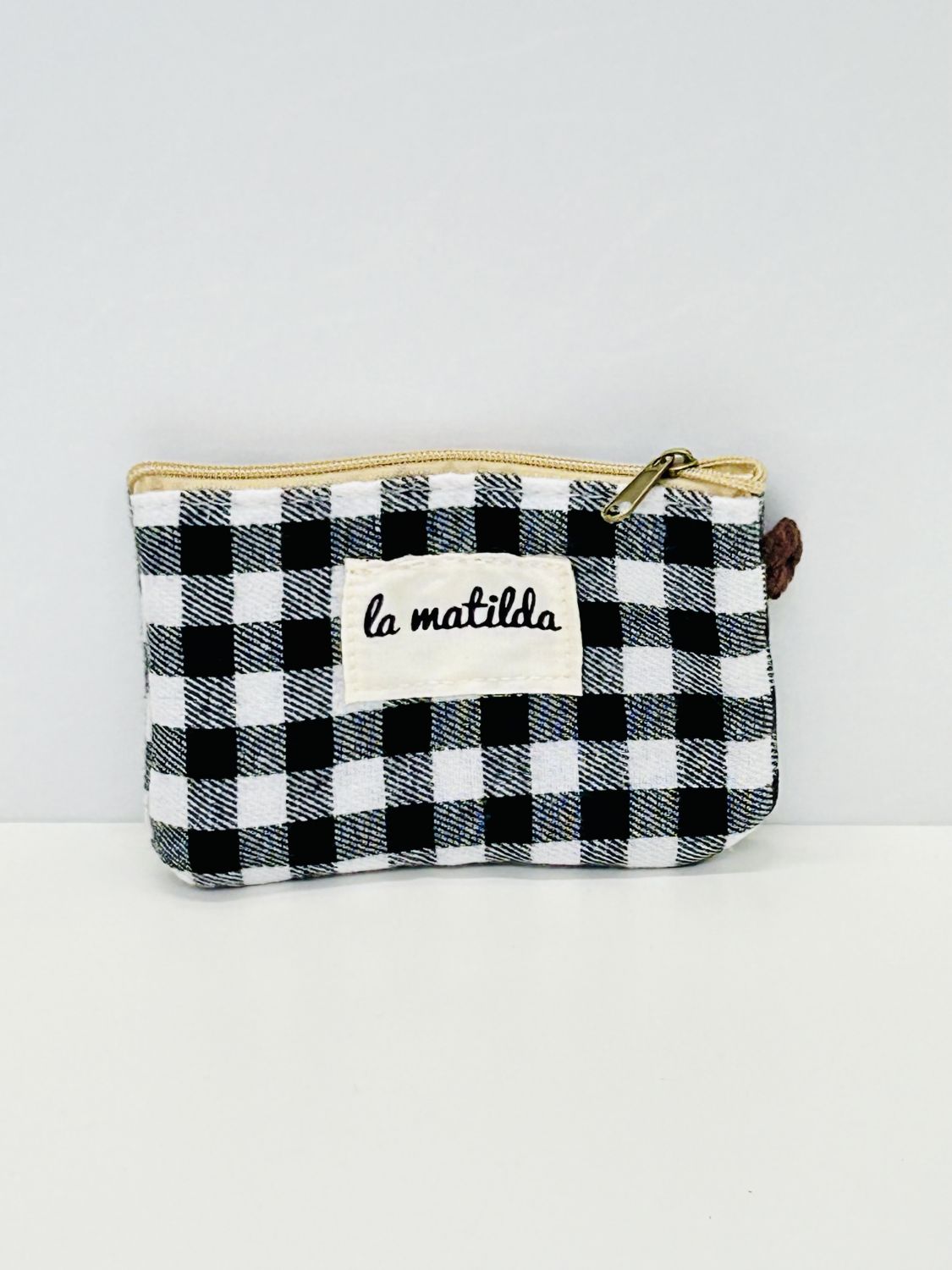 Monedero Gingham Negro