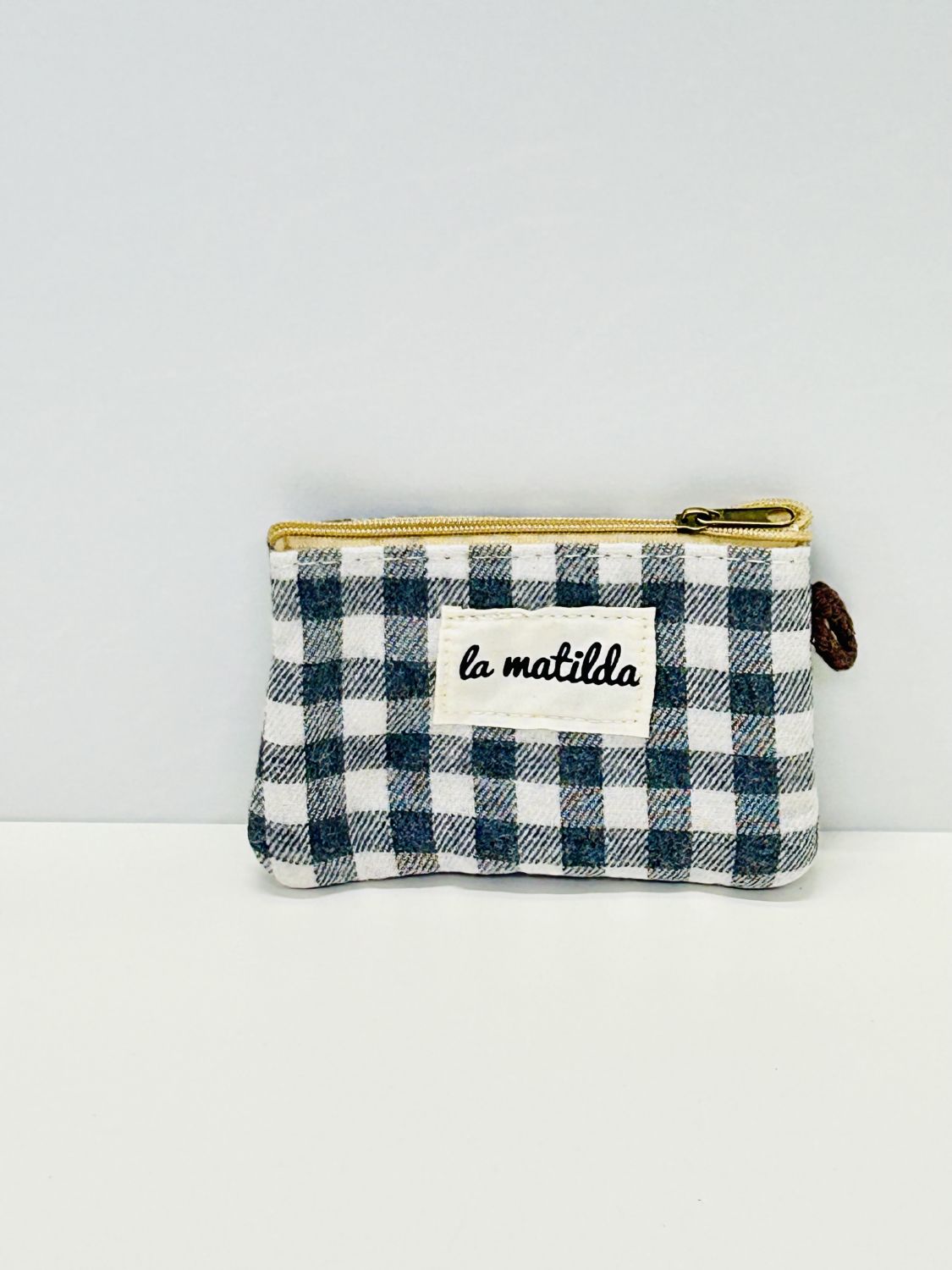 Monedero Gingham Gris