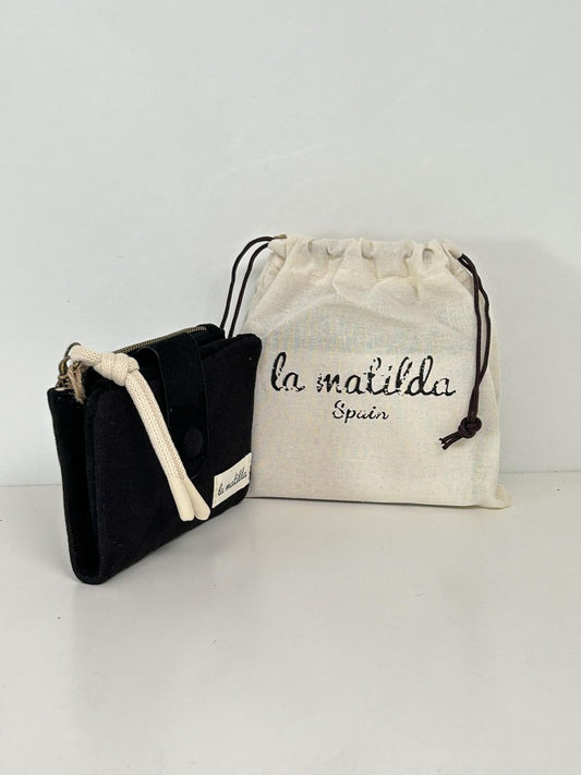 Cartera Pequeña Unicolor Negra