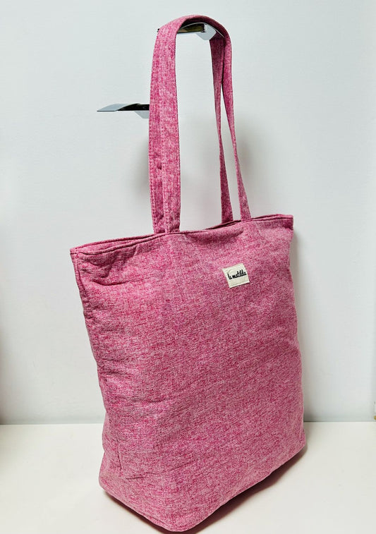 Bolsa Tote Bag Grande Unicolor Rosa