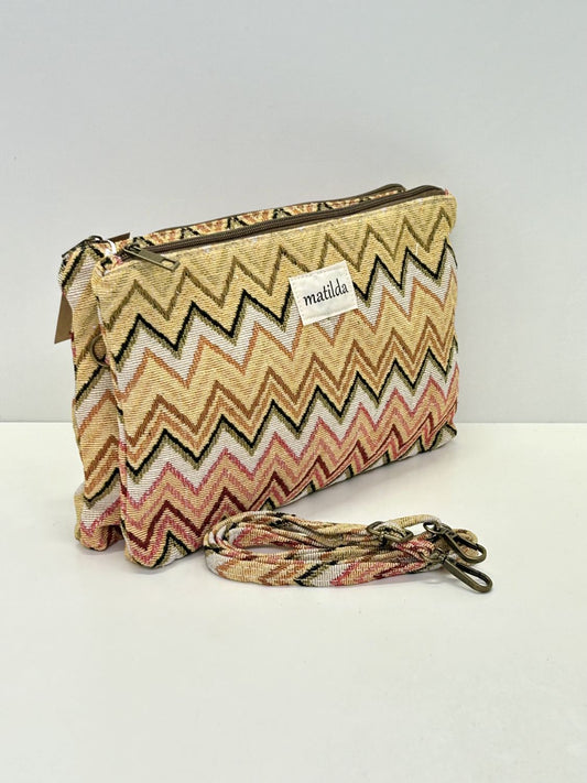 Bandolera Doble Zigzag Amarillo