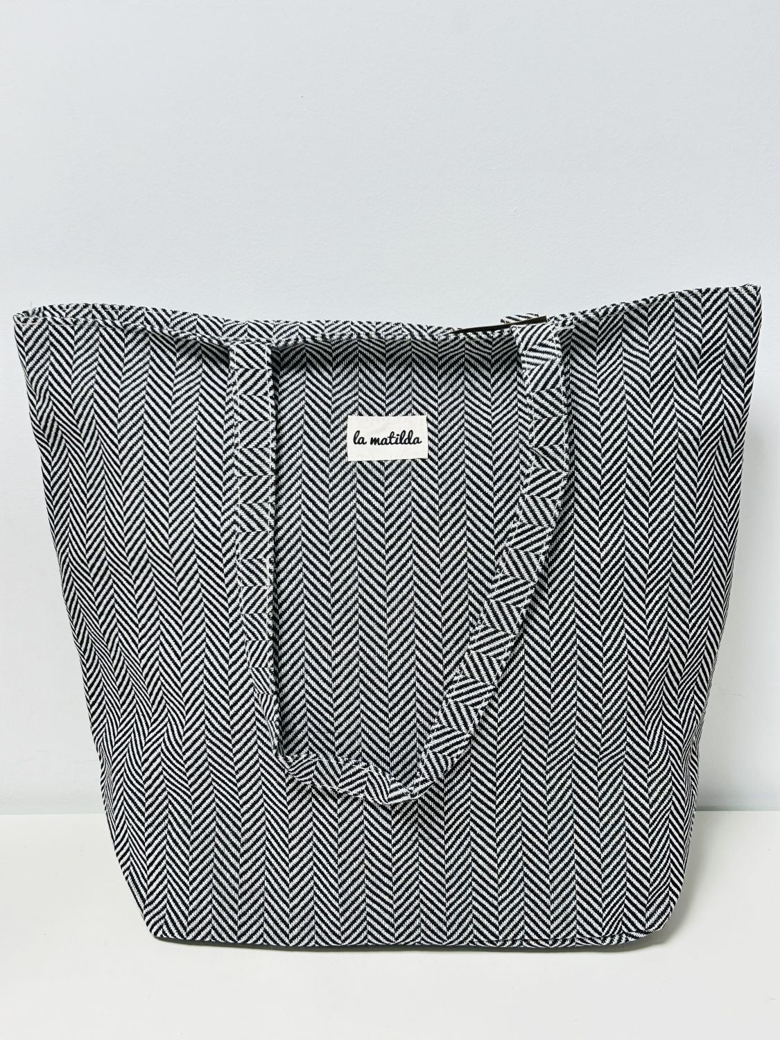 Bolsa Tote Bag Grande Trigo Negro