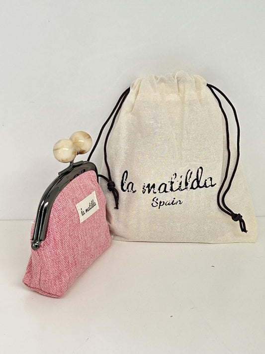 Monedero de Boquilla con Cierre de Bolas Unicolor Rosista