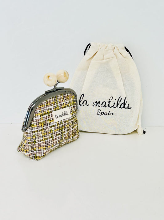 Monedero de Boquilla con Cierre de Bolas Tartar Amarillo