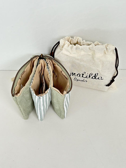 Monedero Tres Compartimentos Marinera Verde