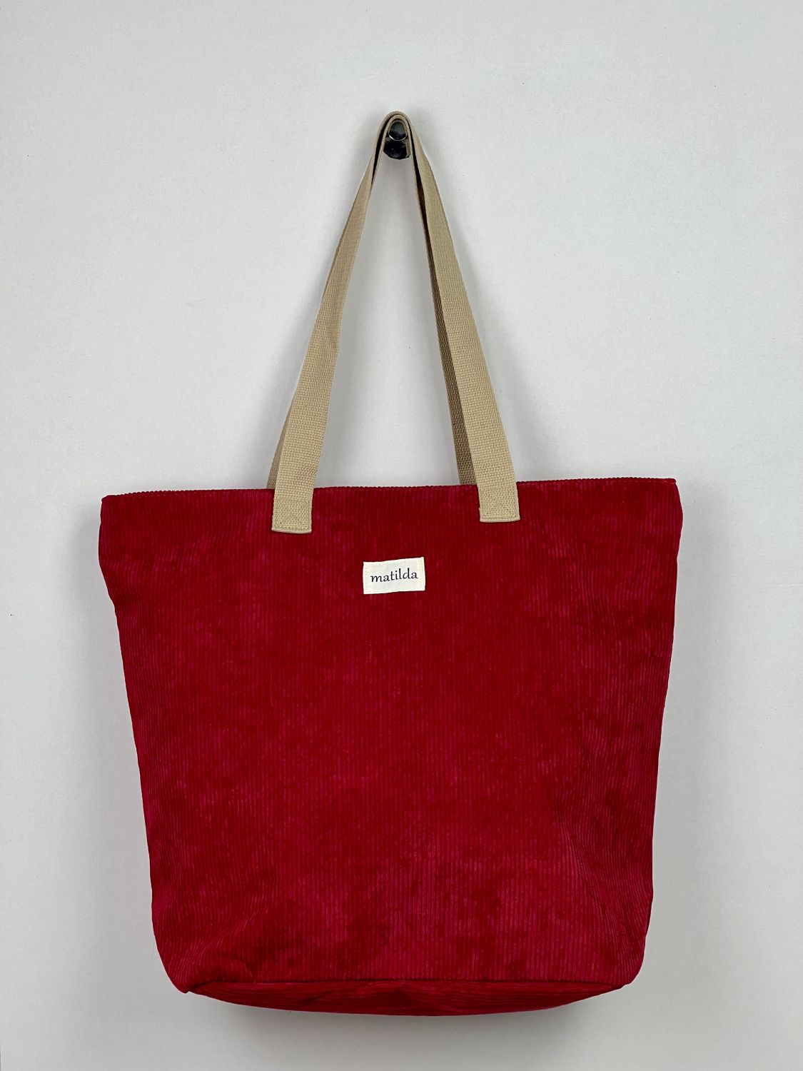 Bolsa Tote Bag grande en Pana Burdeos