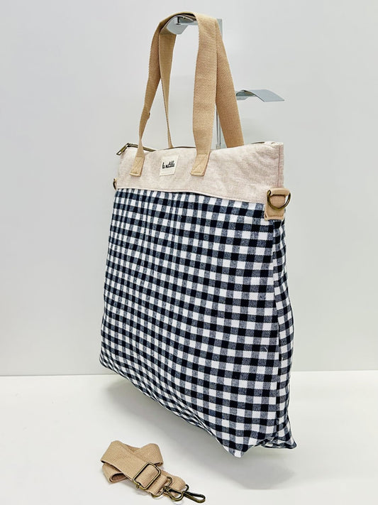 Bolsa de Viaje Grande Gingham Marino