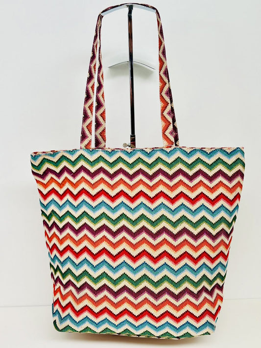 Bolsa Tote Bag Grande Zigzag Multicolor