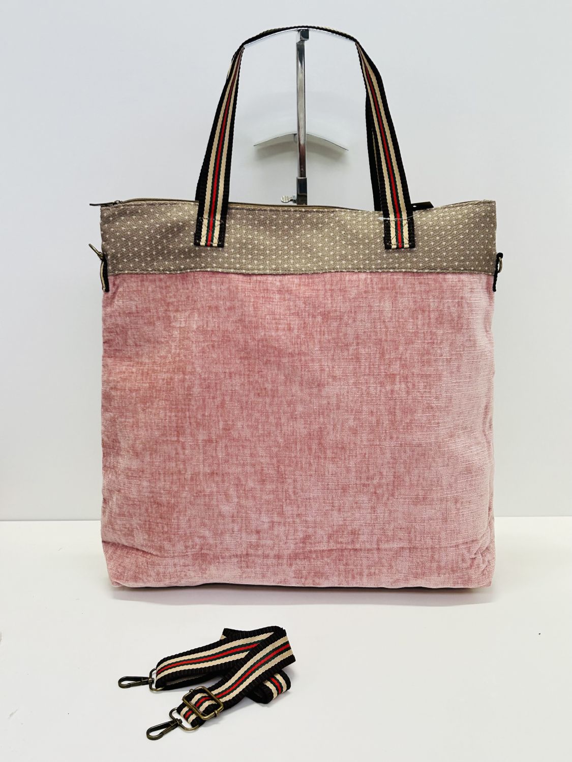 Bolsa de Viaje Grande Terciopelo Rosa