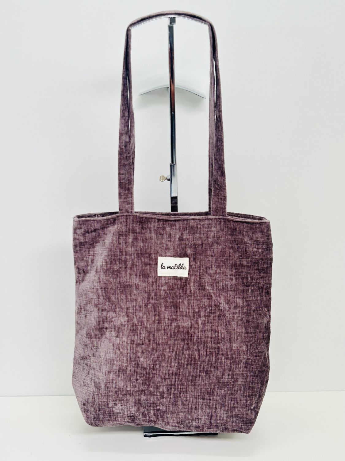 Bolsa Tote Bag Terciopelo Berenjena