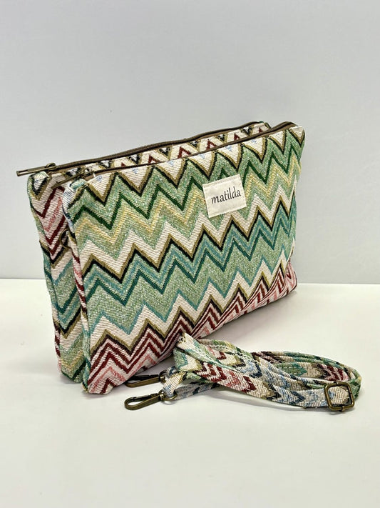 Bandolera Doble Zigzag Verde