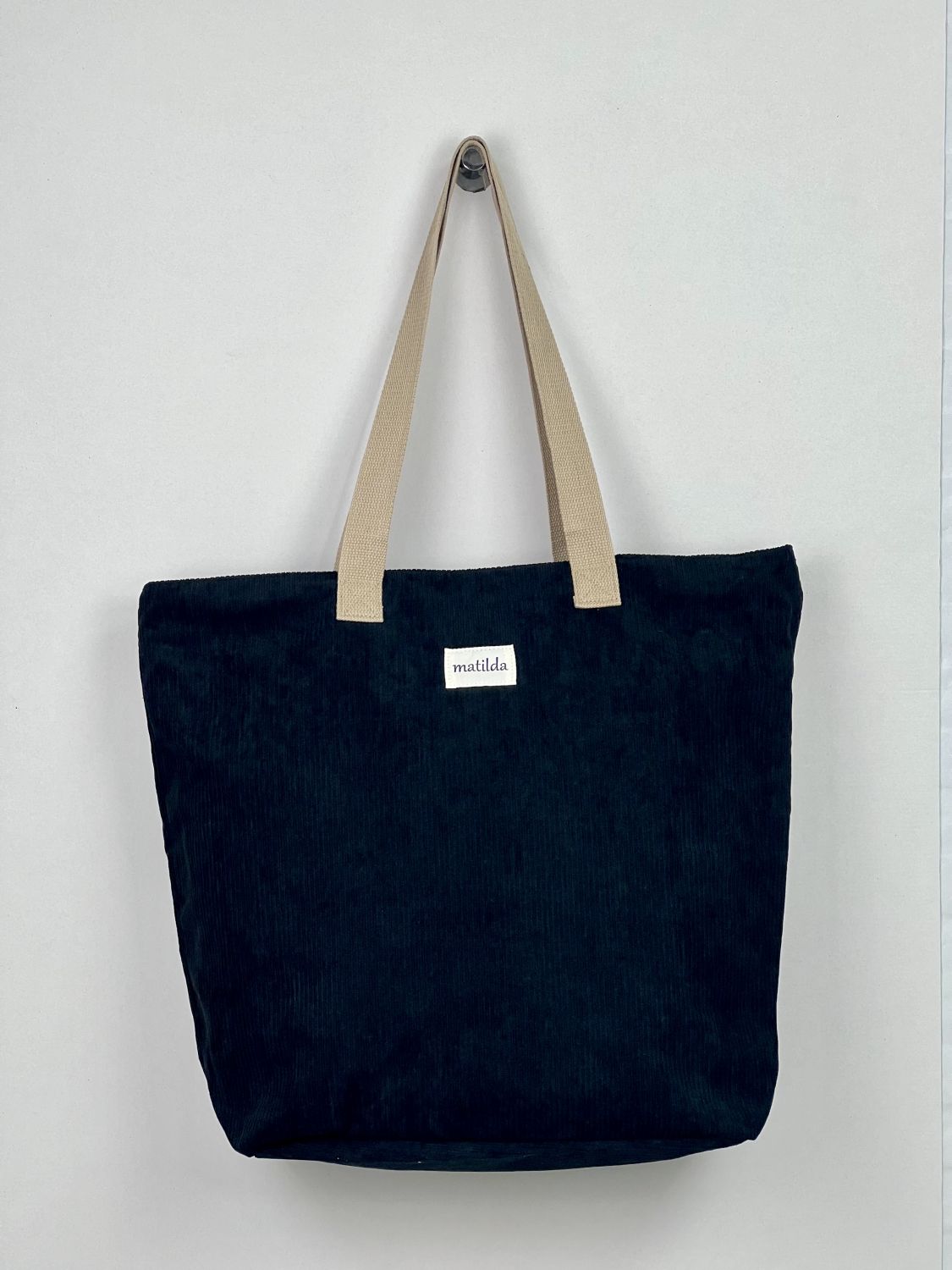 Bolsa Tote Bag grande en Pana Negro