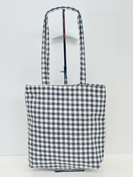 Bolsa Tote Bag Gingham Gris