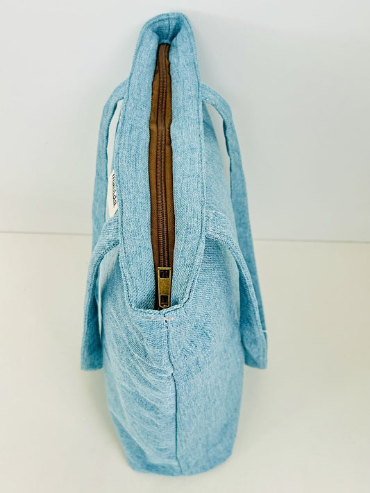 Bolsa Tote Bag Unicolor Celeste