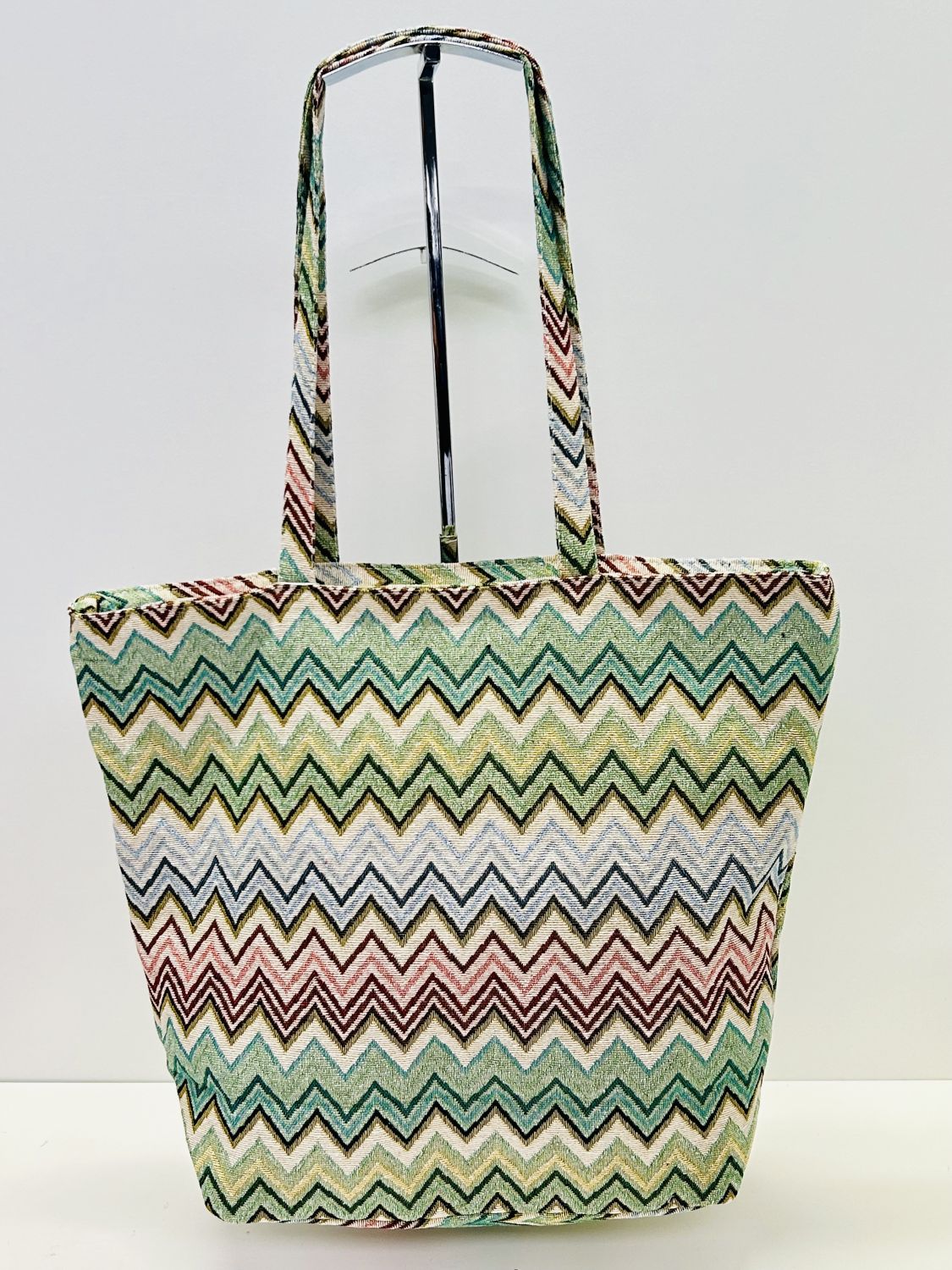 Bolsa Tote Bag Grande Zigzag Verde