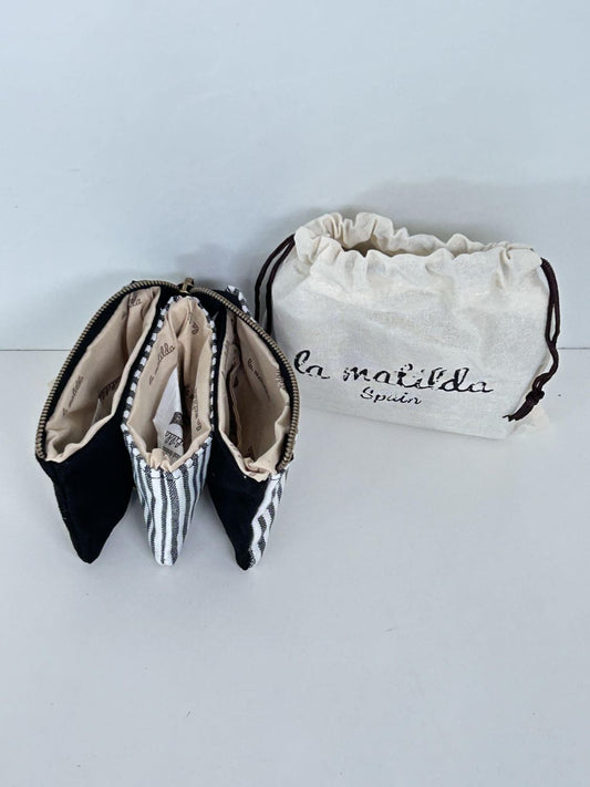 Monedero Tres Compartimentos Marinera Negro