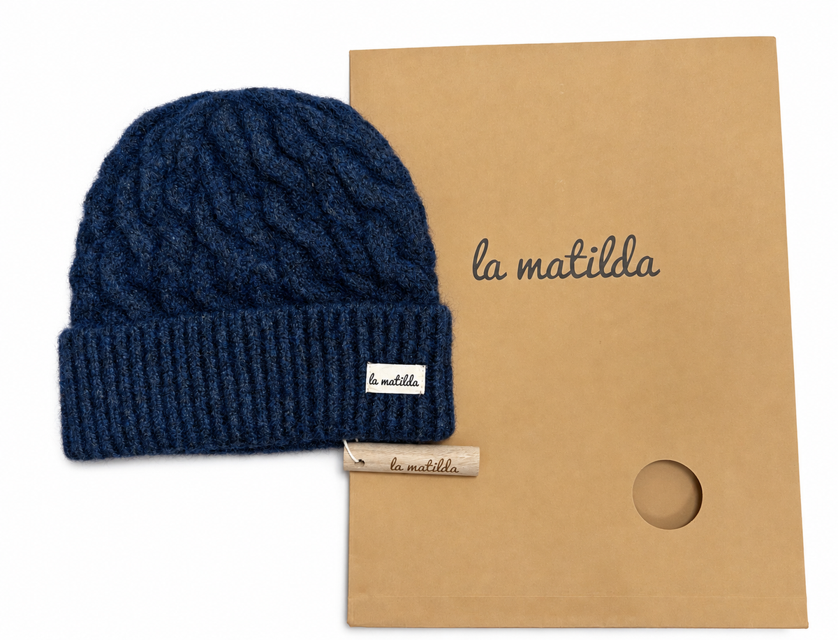 Gorro de Lana Azulón Trenzado