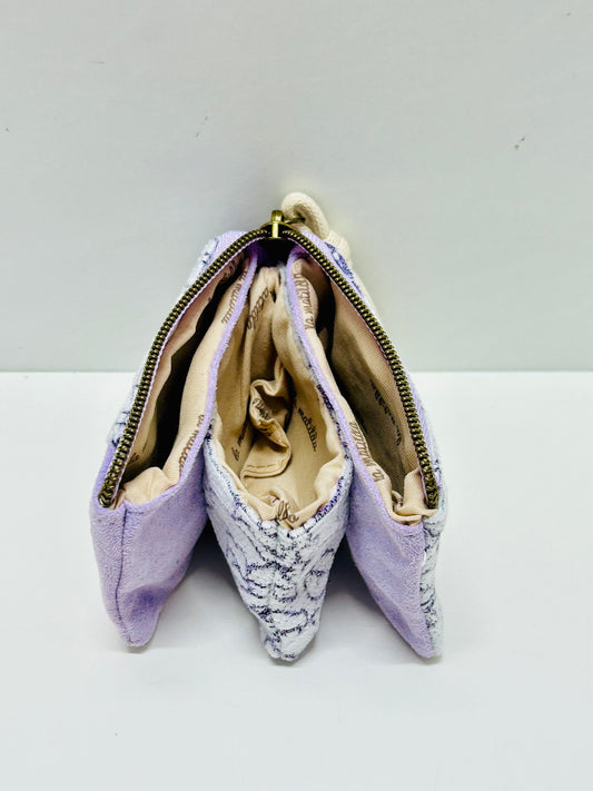 Monedero Tres Compartimentos Rosa Violeta