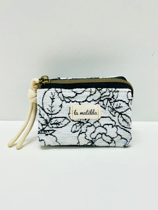 Monedero Tres Compartimentos Rosa Negra