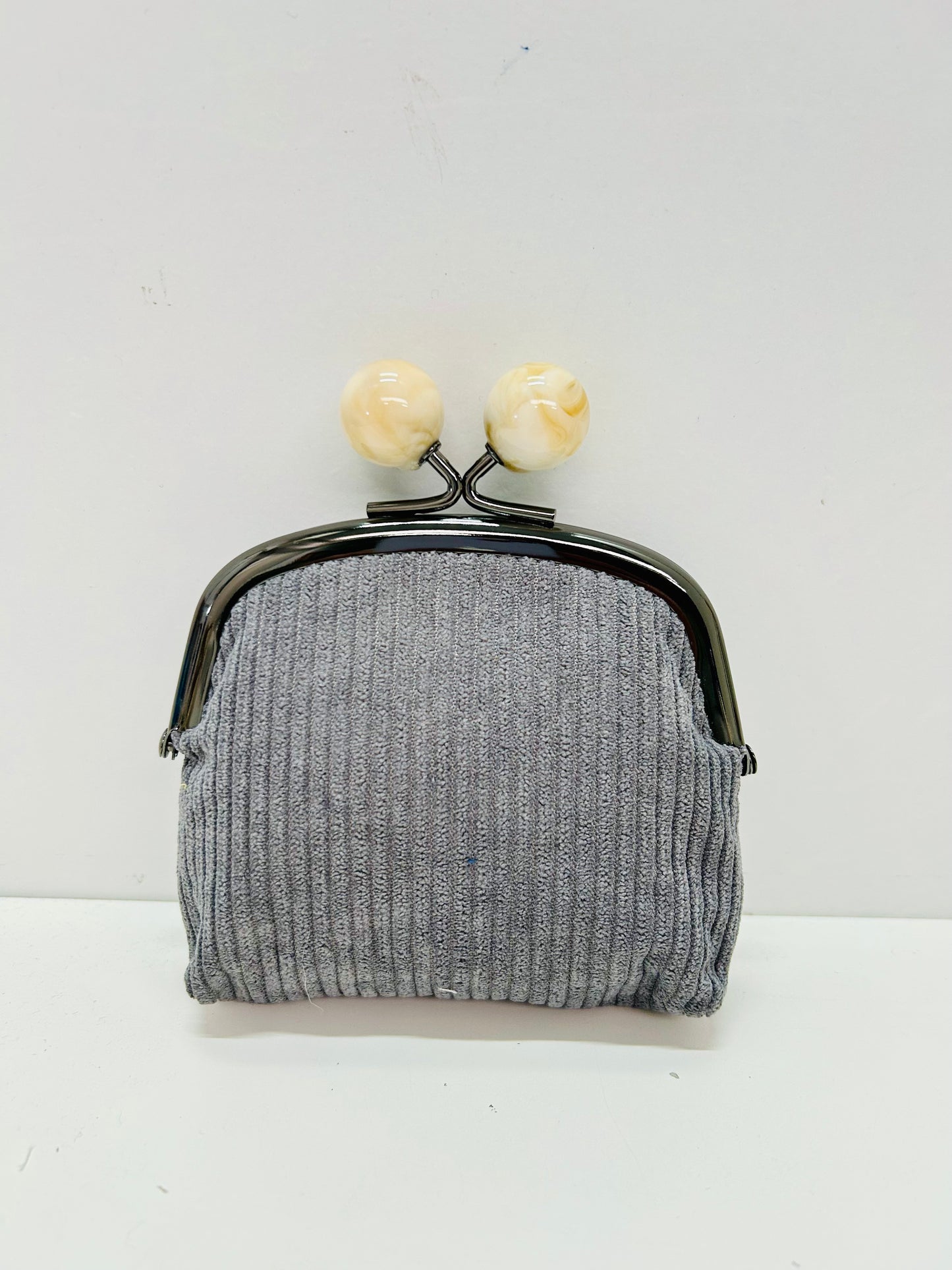 Monedero de Boquilla con Cierre de Bolas Pana Antracita