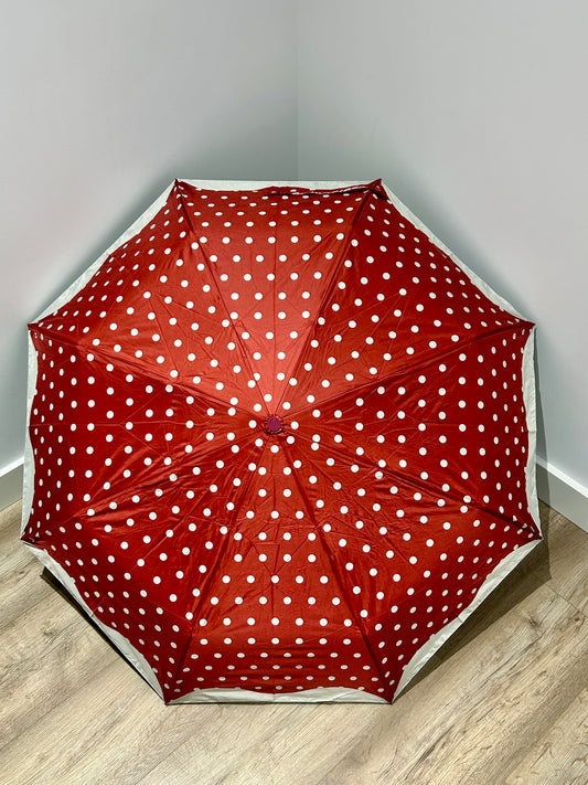 Paraguas plegable La Matilda Topos Rojo