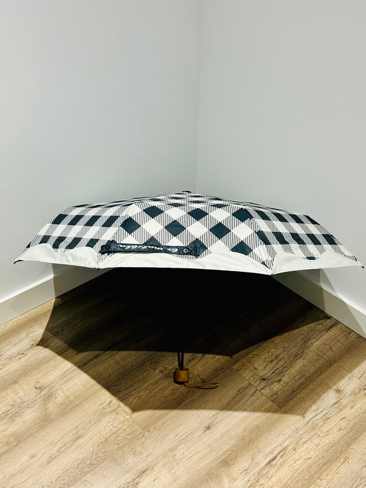 Paraguas plegable La Matilda Gingham Negro