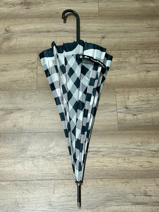 Paraguas largo 16 varillas La Matilda Gingham Negro