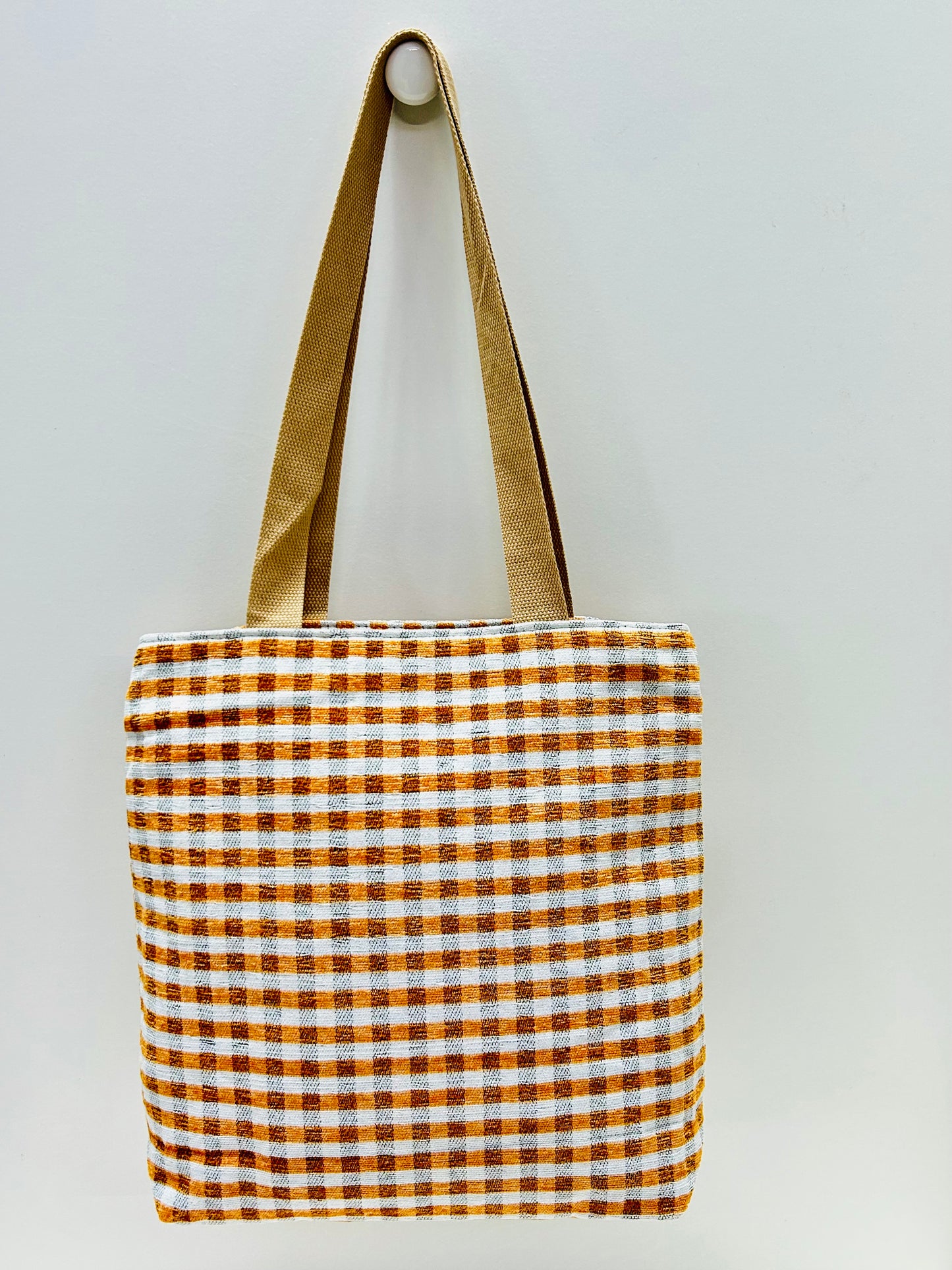 Bolsa Tote Bag Gingham Mostaza