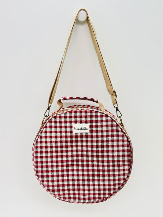 Bolso Bandolera Gingham Rojo-Negro