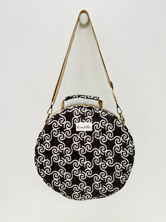 Bolso Bandolera Marrón Hilo Plata