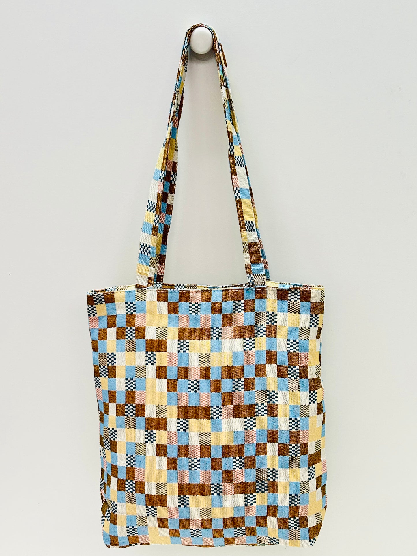 Bolsa Tote Bag Cuadros Tostado