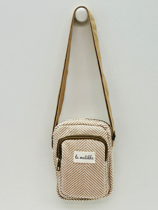 Bolso Cuelga Móvil Espiga Beige