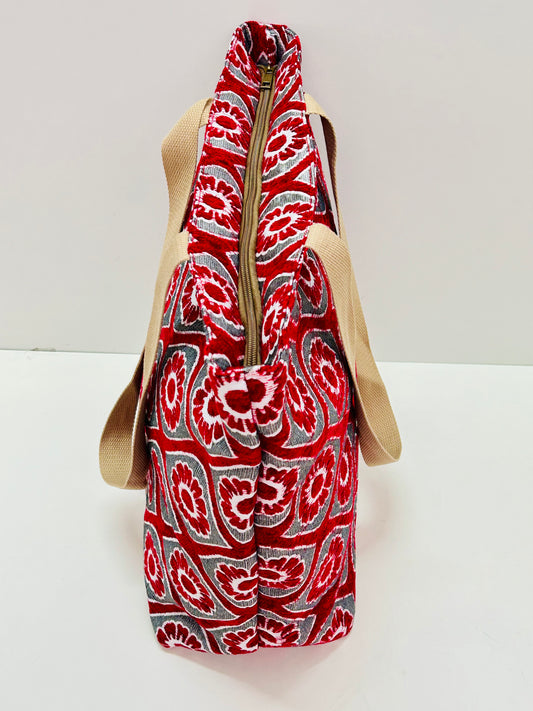 Bolsa Tote Bag Grande Flor Roja