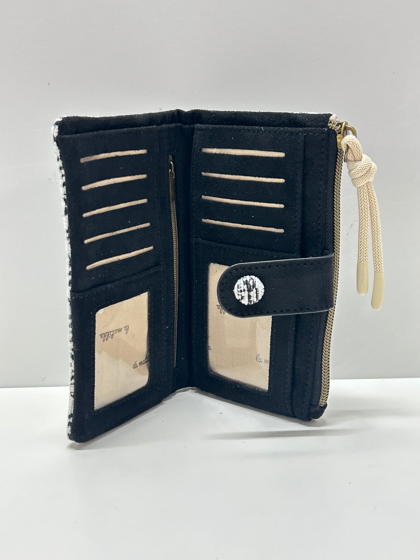 Cartera Grande Hojas Negro