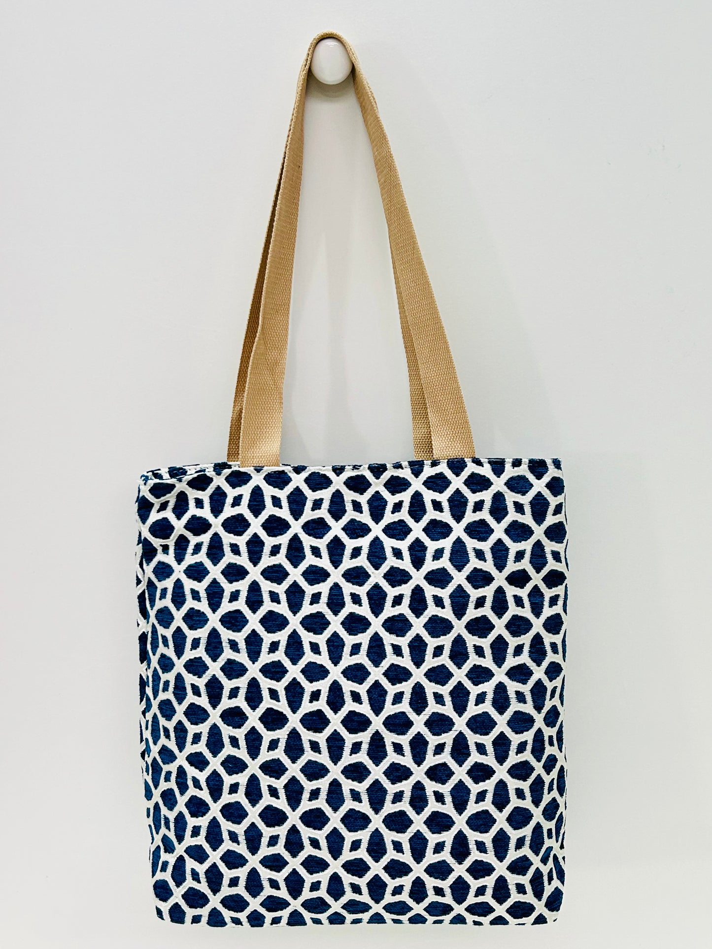 Bolsa Tote Bag Azul Hilo Plata