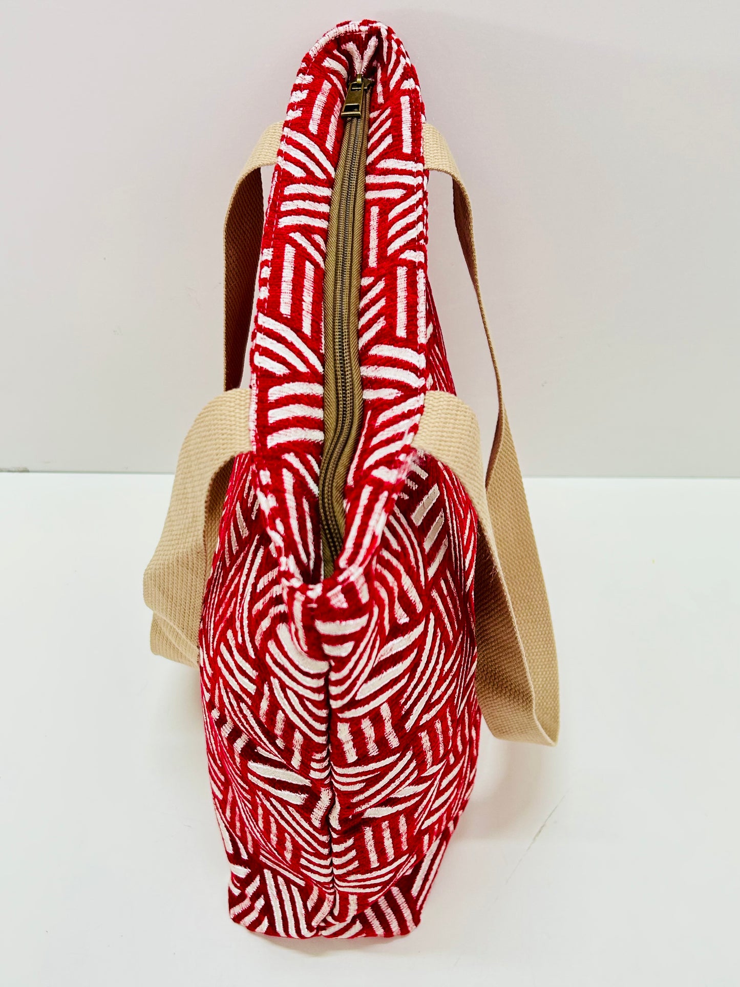 Bolsa Tote Bag Rojo Hilo Plata