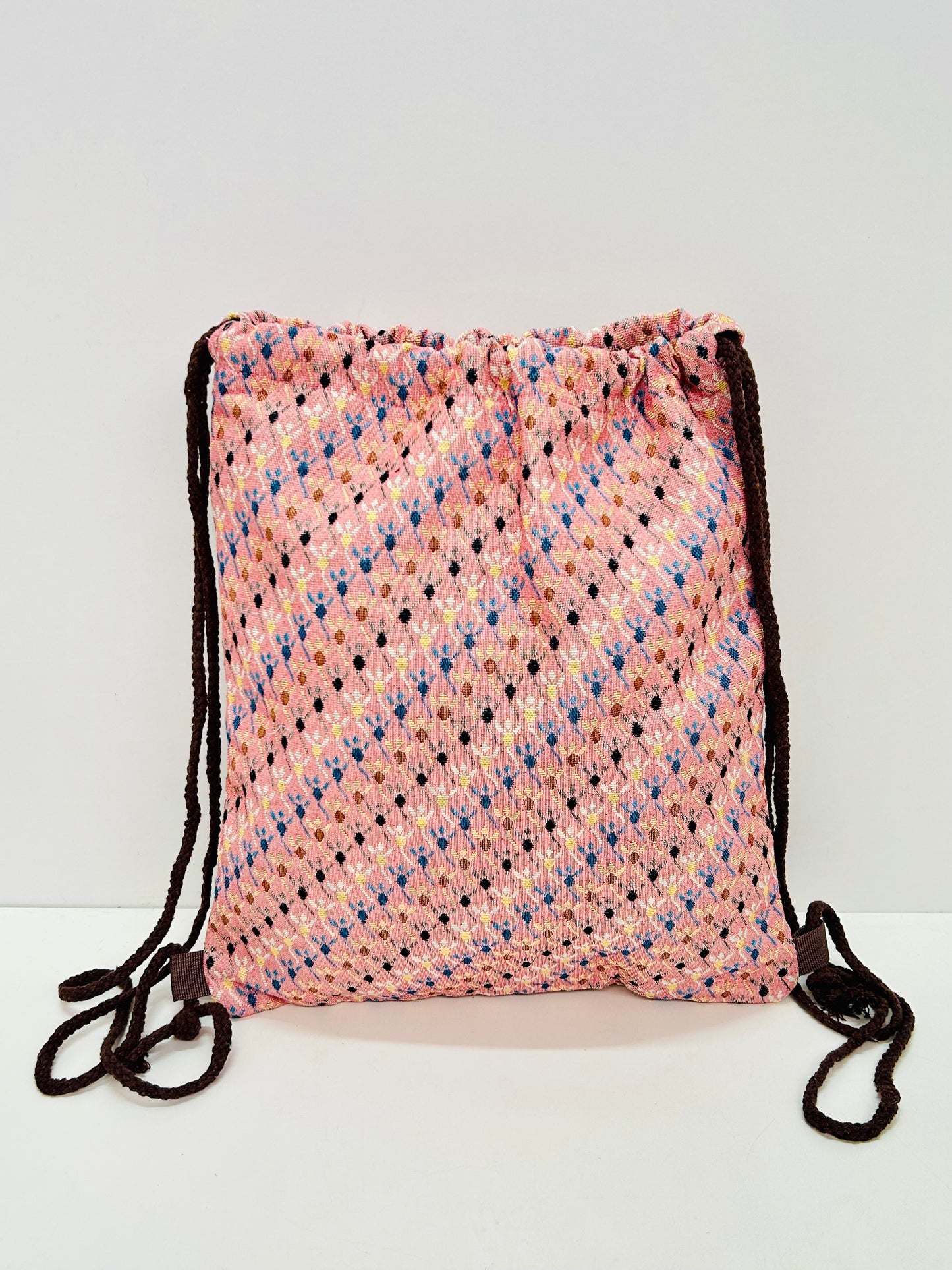 Mochila Cuerdas Rombos rosa