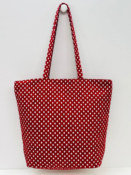 Bolsa Tote Bag Grande Topos rojo