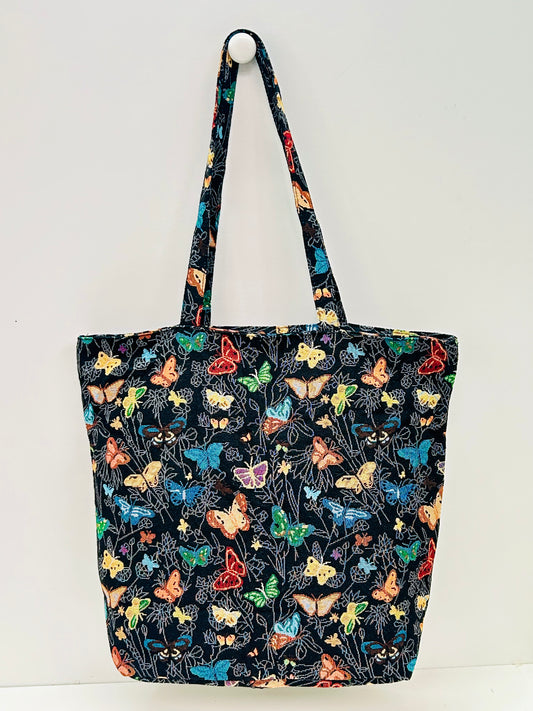 Bolsa Tote Bag Grande Mariposas negro