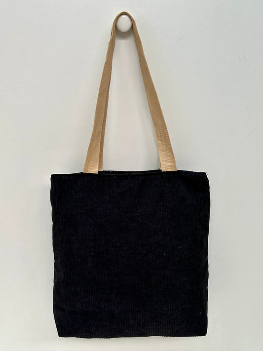 Bolsa Tote Bag en Pana Negro