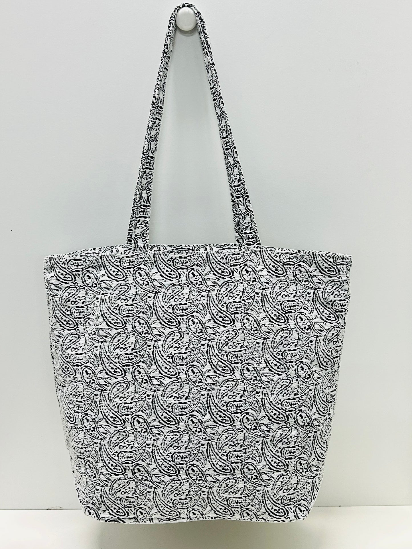 Bolsa Tote Bag Grande Hojas Negro