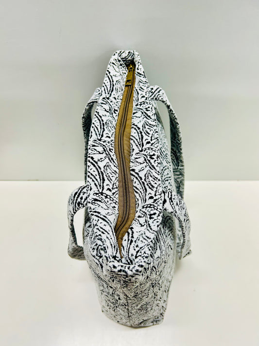 Bolsa Tote Bag Hojas Negro