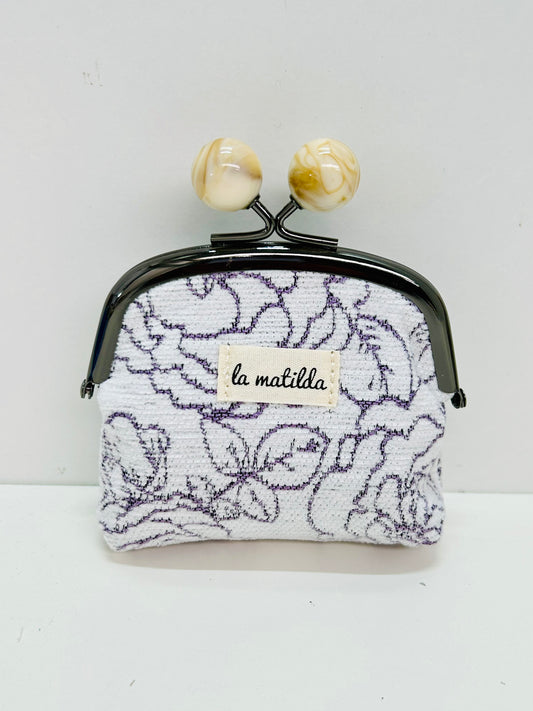 Monedero de Boquilla con Cierre de Bolas Rosa Violeta